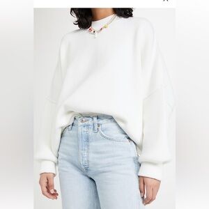 Free People White Crew Neck Sweater